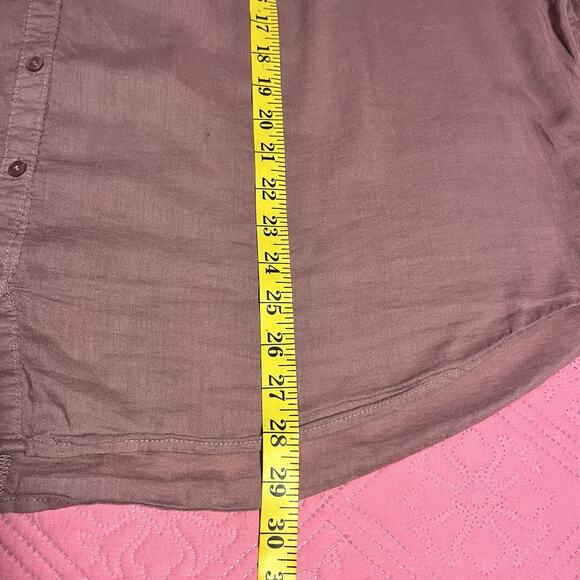 OLD NAVY Dark Pink Long-Sleeve Embroidered Button Up Blouse‎ size XXL - Picture 6 of 6
